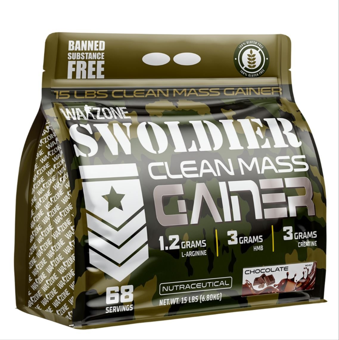 mass Warzone Swoldier Clean Mass Gainer 15Lbs (6.8KG) - Image 1